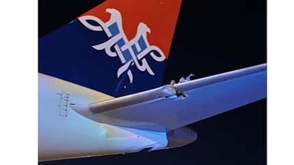 Air Serbia, Unfall, Embraer, E195, belgrad Air Serbia Embraer Schaden Leitwerk