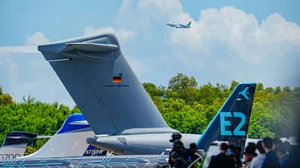 COMAC C919 Singapore Airshow über statischer Ausstellung