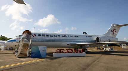 ARJ21 auf Singapore Airshow statische Ausstellung