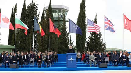 Kucowa, Albanien, eröffnung, flugplatz, NATO, Eurofighter, Italien Eröffnungsfeier Flugplatz Kucowa
