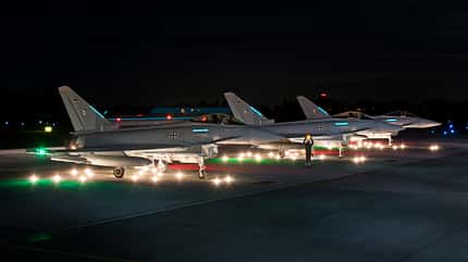 Neuburg, TLG74, Eurofighter, Luftwaffe, Bundeswehr Nachtflug-Übung des TLG 74 in Neuburg/Donau