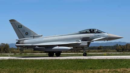 Iniochos, 2024, Andravida, Manöver, Dassaul, rafale, Mirage 2000, F-4E, Phantom, F16, F-16, Fighting Falcon, Qatar, Eurofighter, Saudiarabien Iniochos 2024: saudischer Eurofighter von der Seite