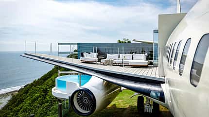 Boeing, 737, Luxusvilla Terrasse auf der Tragfläche