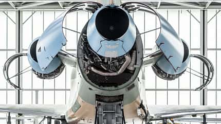 APU, Auxiliary Power Unit, Hilfsgasturbine, Flugzeugheck, Dassault Aviation, Airbus, Pratt Whitney