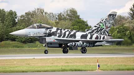 Eurofighter, Tiger, Tigermeet TaktLwG74, Luftwaffe, Neuburg, Cyborg Eurofighter fürs Tigermeet 2024 - Cyborg Tiger