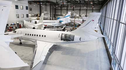 dassault aircraft service, Dassault Aviation, Falcon, Service. MRO, Support, Wartung, Wartungshangar