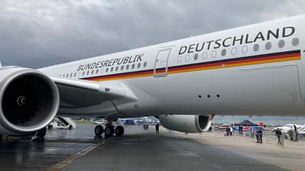 A350, Airbus, Flugbereitschaft, Luftwaffe Deutschlands A350-Regierungsflieger 10+03 ist zurück.