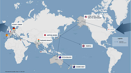 Luftwaffe, Pacific Skies Grafik Flugrouten Pacific Skies 24