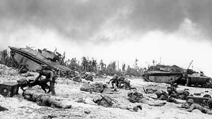 US Marine Corps, Peleliu, Zweiter Weltkrieg Historisches Bild der Schlacht um Peleliu 1944