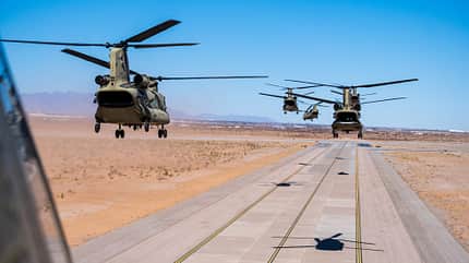 Chinook, Luftwaffe, CH47, CH47F Deutschlands erste Chinook-Piloten beim Training in den USA.