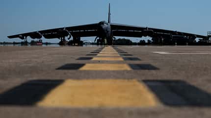 B-52H Stratofortresses land in Romania during Bomber Task Force 24-4