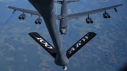 B-52H Stratofortresses land in Romania during Bomber Task Force 24-4