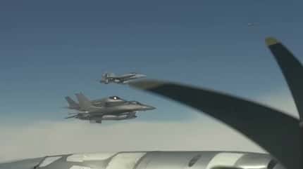 Bomber aus Russland und China gemeinsam über dem Beringmeer. 