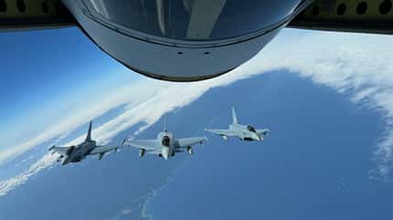 Luftwaffe, Bundeswehr, Eurofighter, Rapid Pacific, Hawaii, Pearl Harbour Eurofighter der Luftwaffe bei der Überführung nach Hawaii.