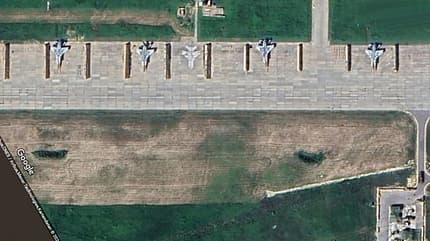 Mikojan, MiG-31 Abgestellte MiG-31 in Sawasleika Satelliten-Aufnahme