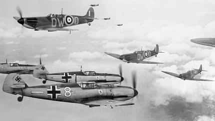 Spitfire Mk, Supermarine, Bf109 Messerschmitt, Battle of Britain, Bf109E, Spitfire Mk. I/II, RAF, Zweiter Weltkrieg, Luftwaffe, Jagdflugzeug