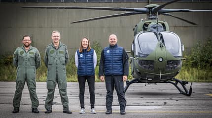 Der erste von 62 neuen Airbus H145M-Hubschraubern für die Bundeswehr beim Erstflug.