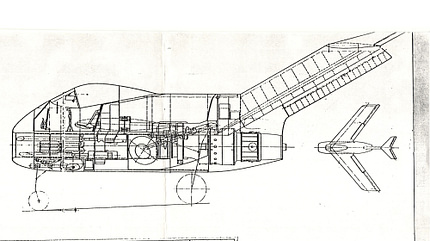 Focke-Wulf, Ta 183, Huckebein Focke-Wulf Ta 183 Zeichnung Seitenansicht