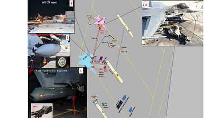 F-16-Unglück mit Waffenladegefährt Skizze des Unfallhergangs