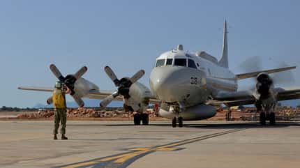 EP-3E, ARIES, P-3, Orion, US Navy EP-3E ARIES II Aufklärer der US Navy am Boden
