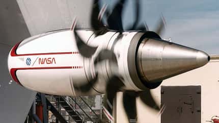 McDonnell Douglas, MD-81, Unducted Propfan, UDF, GE36 General Electric GE36 Unducted Propfan auf Prüfstand