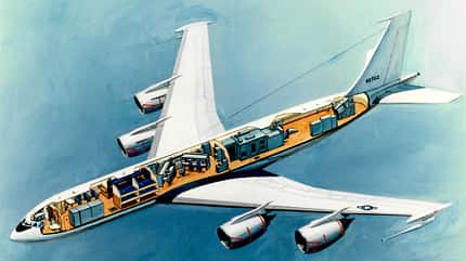 Boeing, E-6, Mercury, TACAMO, Weltuntergang, Navy Boeing E-6 Mercury Schnittzeichnung