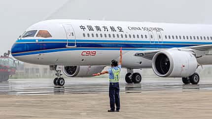 Comac C919, China, China Eastern, China Southern Sicht auf eine Comac C919 von China Southern.