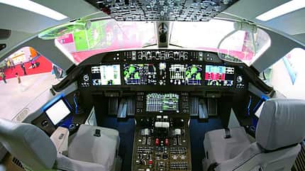 Comac C919, China, China Eastern, China Southern Blick in das Cockpit chinesischen Comac C919.