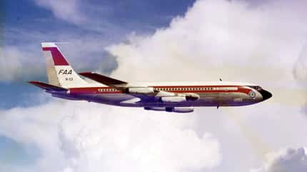 Boeing, 720, NASA, Absturz, Crash Test, FAA Boeing 720 der FAA im FLUG