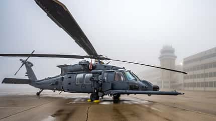 Sikorsky, HH-60, US Air Force, Pave Hawk, Jolly Green Sikorsky HH-60W am Boden bei Nebel