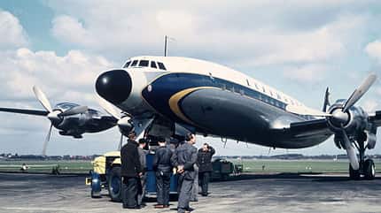 Historisches Farbfoto Lufthansa Super Star