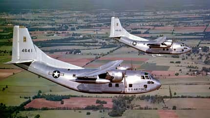 Formationsflug von zwei Fairchild C-123 Provider Formationsflug von zwei Fairchild C-123 Provider