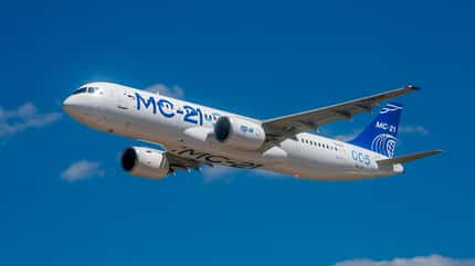 Jakowlew MS-21, MS-21-300, Russischer Airbus, Irkut, MS-21-310, MC-21 Jakowlew MS-21-300 im Flug