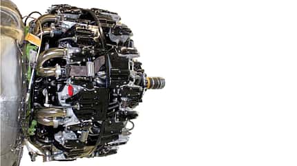 Detailansicht seitlich eines Pratt & Whitney R-2800 Flugmotors