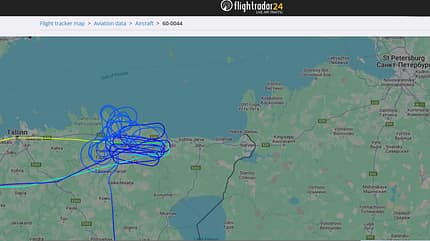 Route der B-52H über Estland