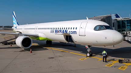 Airbus A321neo von Air Busan am Airport Incheon in Seoul