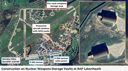 Lakenheath Satellitenaufnahme von Sheltern in Lakenheath