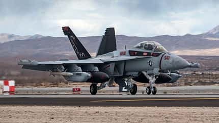 Nellis, Red Flag, EA-18, Growler Landende EA-18G Growler