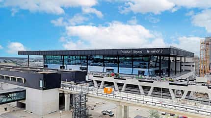 Frankfurt, Flughafen, FRA, Fraport, EDDF, Terminal 3, T3, Ausbau, Baustelle, Vorfeld, Ausbauprojekt Haupthalle Terminal 3 am Frankfurter Flughafen