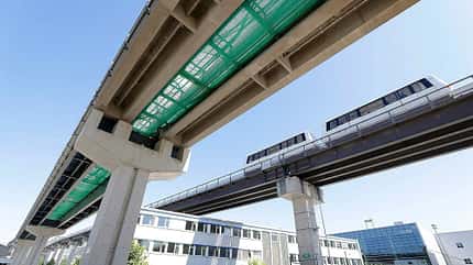 Frankfurt, Flughafen, FRA, Fraport, EDDF, Terminal 3, T3, Ausbau, Baustelle, Vorfeld, Ausbauprojekt Neue Sky-Line-Kabinenbahn zwischen den Terminals am Flughafen Frankfurt