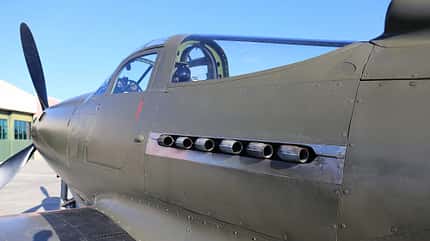 Bell P-39 Airacobra, A2A, Jäger, Jagdbomber, Bell Aircraft Corporation, Military Aviation Museum in Virginia, Allison-V-11-Motor Allison-V-11-Motor in einer Bell P-39 Airacobra