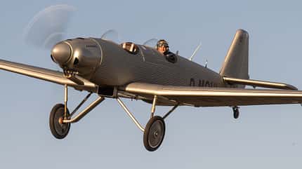 Junkers, A50, Junior, Cordes Junkers A50 Junior mit Claus Cordes am Steuer.