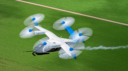 Wasserstoff, Brennstoffzelle, Joby Aviation, Lufttaxi Konzept eines Lufttaxis mit Brennstoffzellen-Antrieb von Joby Aviation