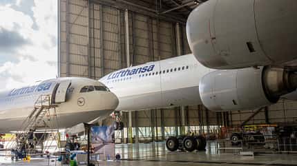 Lufthansa, Manila, Technik, C-Check, A340, Airbus Letzter C-Check für A350-600 der Lufthansa in Manila.