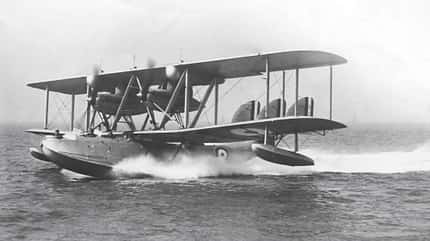 Supermarine Southampton Flugboot, 1043, Supermarine Aircraft, Royal Air Force, RAF, Reginald J. Mitchell Supermarine Southampton Flugboot S112 bei einem Wasserstart