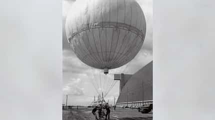 Fu-Go Ballonbombe, Brandballon, Ballon als Waffe, Japan, Zweiter Weltkrieg, Japanische Marine Von den Amerikanern abgefangene japanische Fu-Go-Ballonbombe