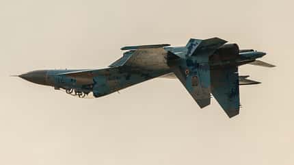 Suchoi, Ukraine, Su27, Su-27 Suchoi Su-27UB der ukrainischen Luftwaffe in Aktion