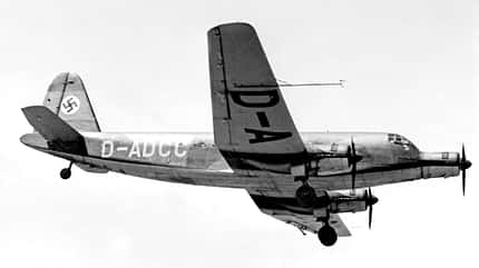 Junkers, Junkers Ju 252, Jumo 211, Ju 252 V1 Erprobung der Ju 252 V1 mit ausgefahrenem Fahrwerk
