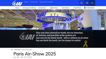 Israel, Paris Air Show IAI Reaktion auf Homepage