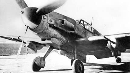 Bf-109-G-6/Trop-Erprobungsträger im April 1943 mit Fahrwerksrestabdeckung